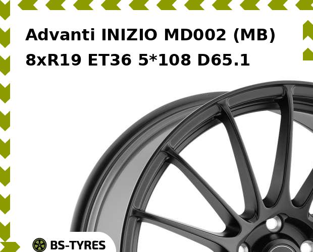 

Колесный диск Advanti, INIZIO MD002 (MB) 8xR19 ET36 5*108 D65.1