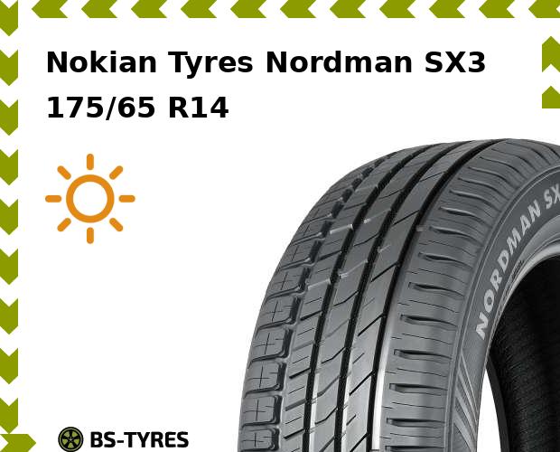 

Летние шины Nokian Tyres, Nordman SX3 175/65 R14 82T