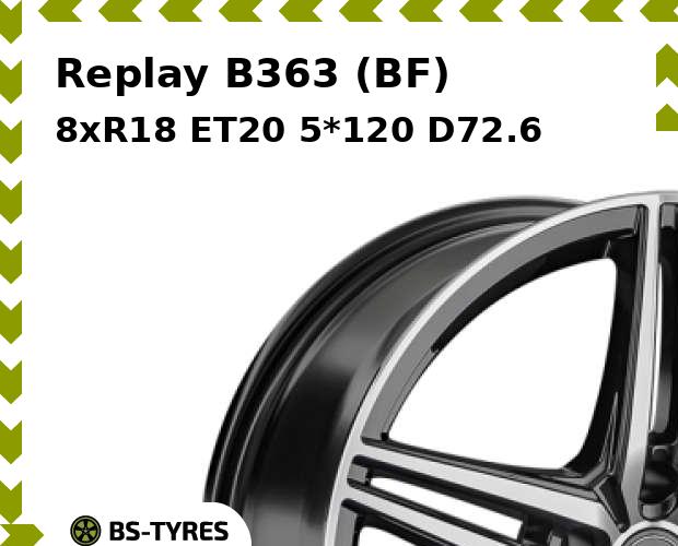 

Колесный диск Replay, B363 (BF) 8.0xR18 ET20 5*120 D72.6