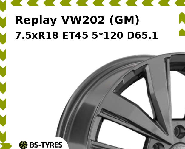 

Колесный диск Replay, VW202 (GM) 7.5xR18 ET45 5*120 D65.1