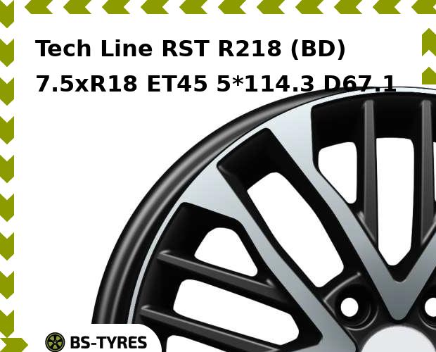 

Колесный диск Tech Line, Tech-line RST R218 (BD) 7.5xR18 ET45 5*114.3 D67.1