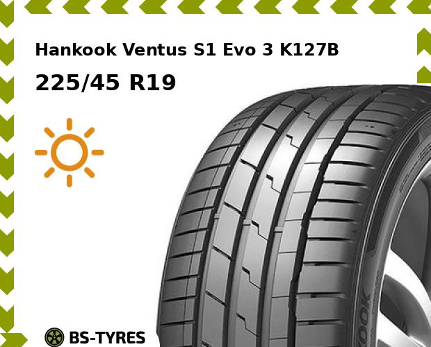 

Летние шины Hankook, Ventus S1 Evo 3 K127B RunFlat 225/45 R19 92W