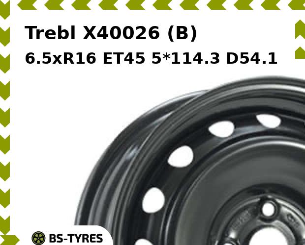 

Колесный диск Trebl, X40026 (B) 6.5xR16 ET45 5*114.3 D54.1