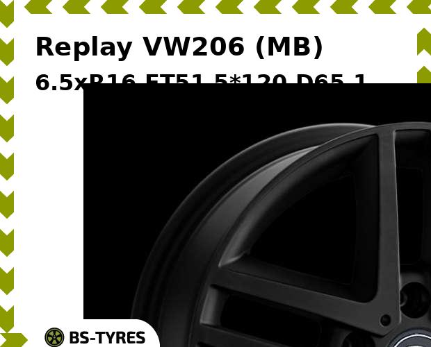 

Колесный диск Replay, VW206 (MB) 6.5xR16 ET51 5*120 D65.1
