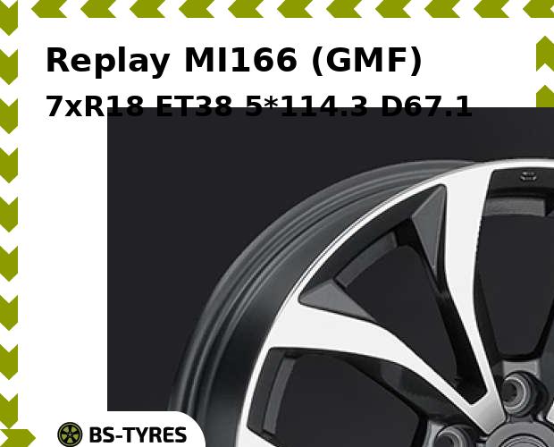 

Колесный диск Replay, MI166 (GMF) 7xR18 ET38 5*114.3 D67.1