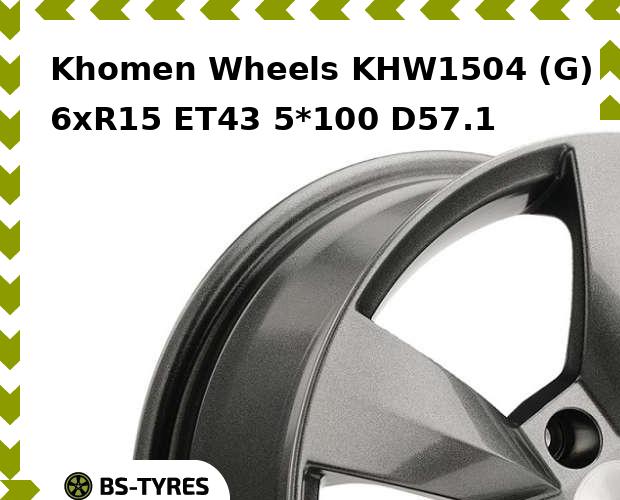

Колесный диск Khomen Wheels, KHW1504 (G) 6xR15 ET43 5*100 D57.1