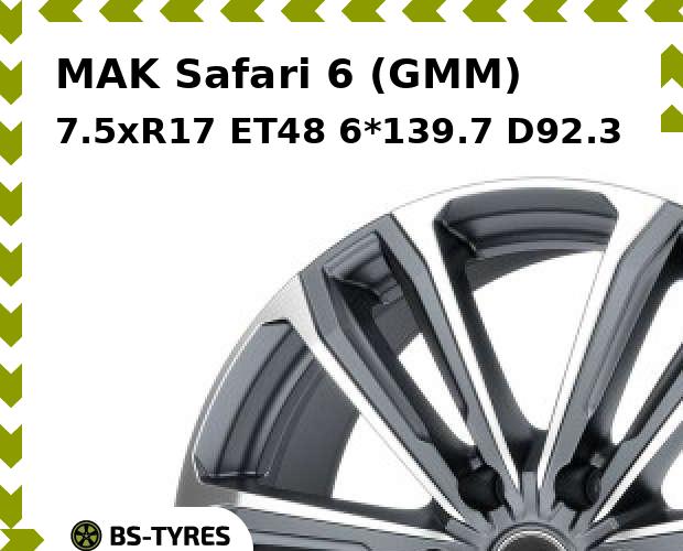 

Колесный диск MAK, Safari 6 (GMM) 7.5xR17 ET48 6*139.7 D92.3