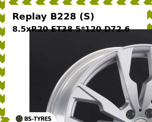 

Колесный диск Replay, B228 (S) 8.5xR20 ET38 5*120 D72.6