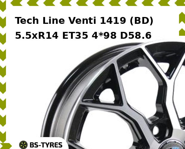 

Колесный диск Tech Line, Tech-line Venti 1419 (BD) 5.5xR14 ET35 4*98 D58.6