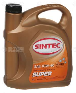 Моторное масло Sintec Супер SAE 10W-40 API SG/CD 4л полусинтетика