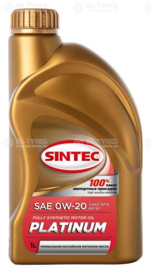 Моторное масло Sintec Платинум SAE 0W-20 API SP, ILSAC GF-6  1л синтетика