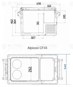 Компрессорный автохолодильник Alpicool CF45 (12/24V)
