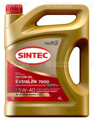 Sintec ExtraLife 7000 SAE 5W-40 ACEA A3/B4 4л синтетика