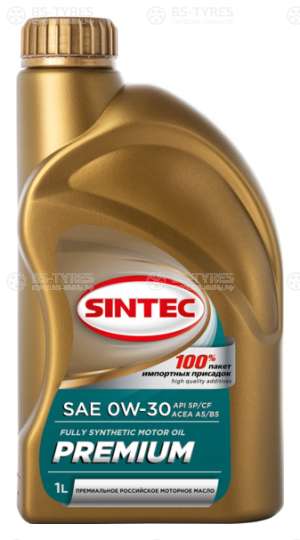 Sintec PREMIUM SAE 0W-30 API SP/CF, ACEA A5/B5 1л синтетика