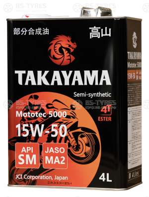 Takayama Mototec 5000 4T  15W-50 API SM JASO MA2 4л металл