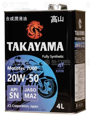 Takayama Mototec 7000 4T  20W-50 API SN JASO MA2 4л металл