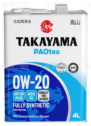 TAKAYAMA PAOtec 0W-20 ACEA C5 API SN plus 4л металл